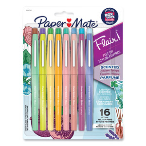 Paper Mate Flair Scented Felt Tip Porous Point Pen, Nature Escape Scents, Medium 0.7 mm, Assorted Ink and Barrel Colors, 16/Pack (PAP2178701) View Product Image