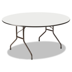 Iceberg OfficeWorks Wood Folding Table, Round, 60" x 29", Gray Top, Charcoal Base (ICE55267) View Product Image