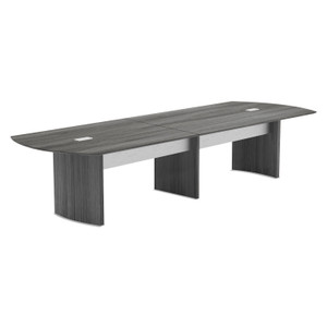 Safco Medina Conference Table Top, Half-Section, Boat, 72w x 48d, Gray Steel (MLNMNMT72STLGS) View Product Image
