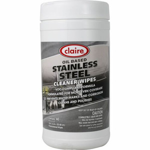 Claire Stainless Steel Wipe - Ready-To-Use - Citrus Scent - 12" Length x 9.50" Width - Pre-moistened - Purple Product Image 