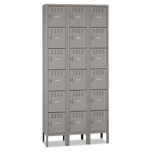 Tennsco Box Compartments with Legs, Triple Stack, 36w x 18d x 78h, Medium Gray (TNNBS61218123MG) View Product Image