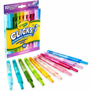 Crayola Clicks Retractable Markers - Bold Marker Point - Retractable - Washable - Multi Ink Product Image 
