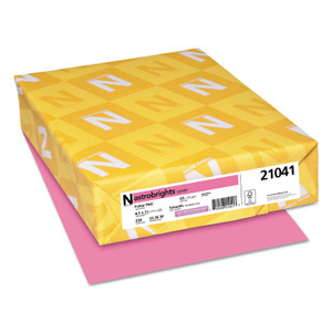 Astrobrights Color Cardstock, 65 lb Cover Weight, 8.5 x 11, Pulsar Pink, 250/Pack (WAU21041) View Product Image