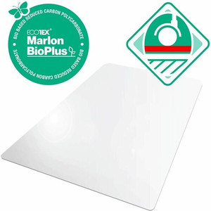 Floortex Ecotex Marlon BioPlus Chair Mat for Hard Floors - Hard Floor - 60" Length x 46" Width x 0.070" Depth x 0.070" Thickness - Rectangular - Polycarbonate - Clear Product Image 