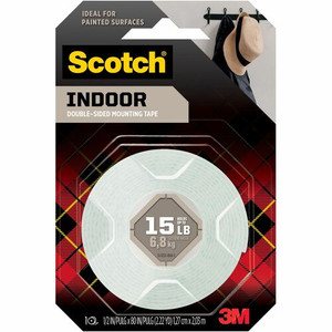 Scotch Mounting Tape - 6.25 ft Length x 0.50" Width - White - Foam Product Image 