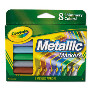 Crayola Metallic Markers, Medium Bullet Tip, Assorted Colors, 8/Set View Product Image