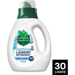 Seventh Generation Natural Laundry Detergent - 45 fl oz (1.4 quart) - Hypoallergenic, Non-irritating, Bio-based, Kosher - White, Green, Blue Product Image 