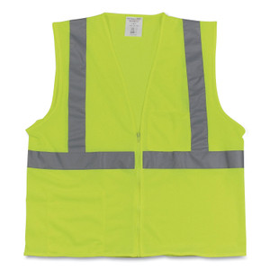 PIP ANSI Class 2 Two-Pocket Zipper Mesh Safety Vest, X-Large, Hi-Viz Lime Yellow (PID3020702ZLYXL) View Product Image