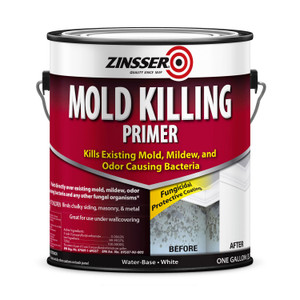 Zinsser Mold Killing Primer, Interior/Exterior, Flat White, 1 gal Bucket/Pail, 2/Carton View Product Image