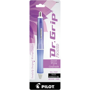 Pilot Dr. Grip Frosted Collection Ballpoint Pens - 1 mm Pen Point - Retractable - Black Ink - Frosted Purple Barrel Product Image 