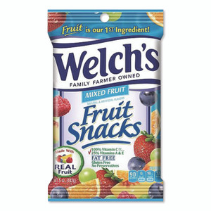 Welch's Fruit Snacks, Mixed Fruit, 5 oz Pouch, 12/Carton View Product Image