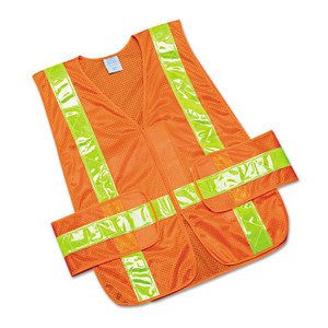 AbilityOne 8415015984873, SKILCRAFT, Safety Vest--Class 2 ANSI 107 2010 Compliant, One Size Fits All, Orange (NSN5984873) View Product Image