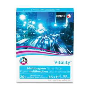 xerox Vitality Multipurpose Print Paper, 92 Bright, 20 lb Bond Weight, 8.5 x 11, White, 500 Sheets/Ream View Product Image