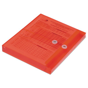 AbilityOne 7530016618831 SKILCRAFT Poly String/Button Side-Loading 1.25" Expansion Envelope, 1 Section, Letter Size, Red, 5/Pack (NSN6618831) View Product Image