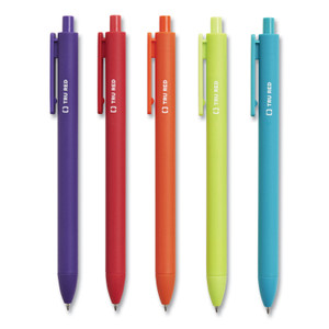 TRU RED Quick Dry Gel Pen, Retractable, Medium 0.7 mm, Assorted Ink and Barrel Colors, 5/Pack View Product Image