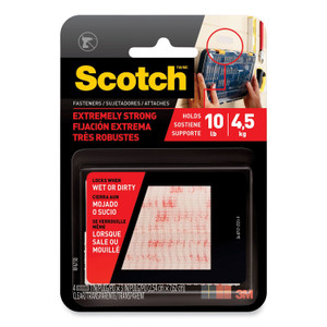 Scotch Extreme Fasteners, 1" x 3", Clear, 2/Pack View Product Image