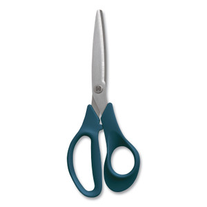 TRU RED Stainless Steel Scissors, 8" Long, 3.58" Cut Length, Straight Green Handle View Product Image