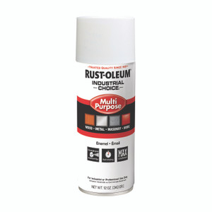 Rust-Oleum Industrial Choice 1600 System Multi-Purpose Enamel Spray Paint, Gloss White, 12 oz Aerosol Can, 6/Carton View Product Image