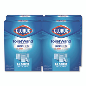 Clorox Disinfecting ToiletWand Refills, Blue/White, 4/Carton View Product Image