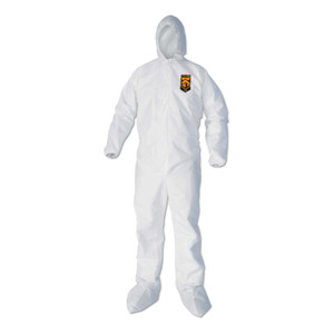 KleenGuard A40 Elastic-Cuff, Ankle, Hood and Boot Coveralls, X-Large, White, 25/Carton (KCC44334) View Product Image