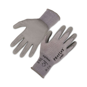ergodyne ProFlex 7024 ANSI A2 PU Coated CR Gloves, Gray, Large, Pair View Product Image