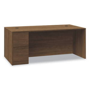 HON 10500 Series Single Pedestal Desk, Left Pedestal: Box/Box/File, 66" x 30" x 29.5", Pinnacle View Product Image