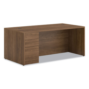 HON 10500 Series "L" Workstation Single Pedestal Desk with Full-Height Pedestal, 72" x 36" x 29.5", Pinnacle View Product Image