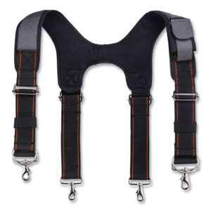 ergodyne Arsenal 5560 Padded Tool Belt Suspenders, 36" to 48" Waist, 3" Wide, Polyester, Gray View Product Image