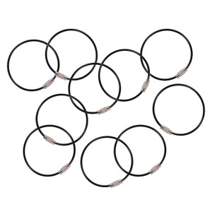 ergodyne Arsenal 5719 Wire Cable Key Ring, 1.88" dia, Iron, Black, 10/Pack View Product Image