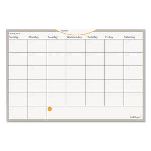 AT-A-GLANCE WallMates Self-Adhesive Dry Erase Monthly Planning Surfaces, 18 x 12, White/Gray/Orange Sheets, Undated View Product Image