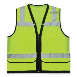 ergodyne GloWear 8253HDZ Class 2 Heavy-Duty Mesh Surveyors Vest, Polyester, Large/X-Large, Lime View Product Image