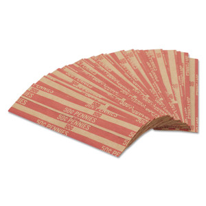 Pap-R Products Flat Coin Wrappers, Pennies, $.50, 1000 Wrappers/Box CTX30001 View Product Image