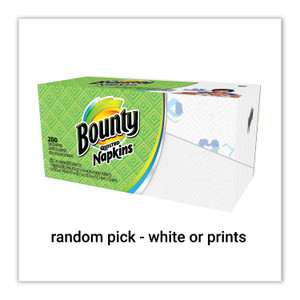 Bounty Quilted Napkins, 1-Ply, 12 1/10 x 12, Assorted - Print or White, 200/Pack (PGC34885) View Product Image