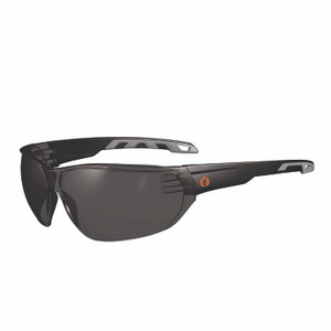 ergodyne Skullerz VALI Anti-Scratch/Enhanced Anti-Fog Safety Glasses, Matte Black Frameless, Smoke Polycarbonate Lens View Product Image