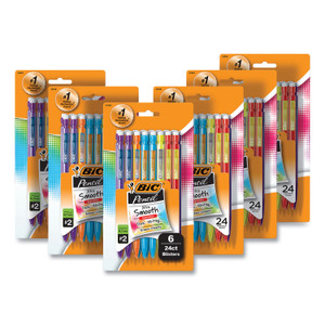 BIC Xtra-Smooth Bright Edition Mechanical Pencils, 0.7 mm, HB (#2), Black Lead, Assorted Barrel Colors, 24/Pack, 6 Packs/Carton View Product Image