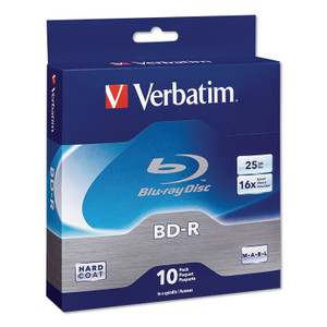 Verbatim BD-R Blu-Ray Disc, 25 GB, 16x, White, 10/Pack (VER97238) View Product Image