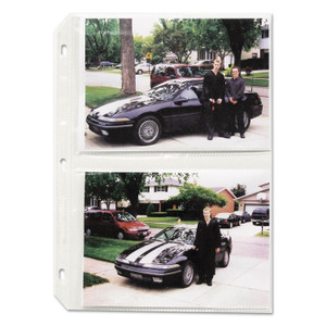 C-Line Clear Photo Pages for Four 5 x 7 Photos, 3-Hole Punched, 11.25 x 8.13, 50/Box (CLI52572) View Product Image