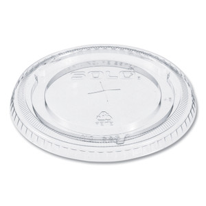 SOLO PETE Flat Straw-Slot Cold Cup Lids, Fits 16 oz to 24 oz Cold Cups, Plastic, Clear, 100/Pack, 10 Packs/Carton View Product Image