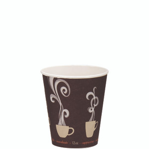 SOLO Thermoguard Insulated Paper Hot Cups, 12 oz, Steam Print Design, 600/Carton View Product Image