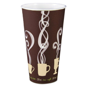 SOLO Thermoguard Insulated Paper Hot Cups, 20 oz, Steam Print Design, 600/Carton View Product Image