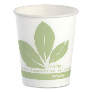 SOLO Bare Eco-Forward Paper Cold Cups, 5 oz, Green/White, 100/Sleeve, 30 Sleeves/Carton View Product Image