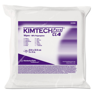 Kimtech W4 Critical Task Wipers, Flat Double Bag, 3-Ply, 9 x 9, Unscented, White, 100/Bag, 5 Bags/Carton View Product Image