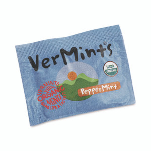 VerMints Organic Mints/Pastilles, Peppermint, 2 Mints/0.7 oz Individually Wrapped, 100/Box View Product Image