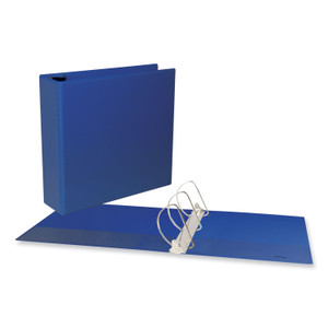 Universal Slant D-Ring View Binder, 3 Rings, 3" Capacity, 11 x 8.5, Navy Blue Product Image 