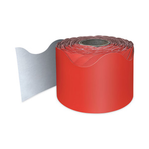 Carson-Dellosa Education Rolled Borders, Scalloped Border, Back to School, 2.25" x 65 ft, Red View Product Image