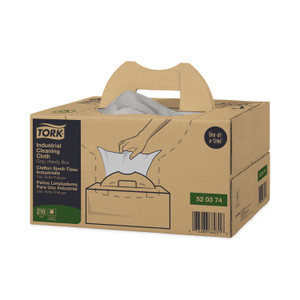 Tork Industrial Cleaning Cloths, 1-Ply, 16.34 x 14, Gray, 210 Wipes/Box View Product Image