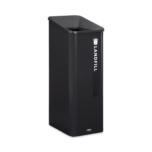 Rubbermaid Commercial Sustain Decorative Refuse with Recycling Lid, 15 gal, Metal/Plastic, Black View Product Image