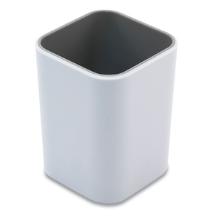 Advantus Fusion Pencil Cup, Plastic, 3 x 3 x 4, White/Gray View Product Image