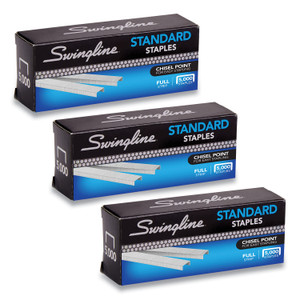 Swingline S.F. 1 Standard Staples, 0.25" Leg, 0.5" Crown, Steel, 5,000/Box, 3 Boxes/Pack View Product Image