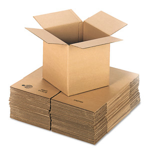Universal Cubed Fixed-Depth Corrugated Shipping Boxes, Regular Slotted Container, X-Large, 12" x 12" x 12", Brown Kraft, 25/Bundle View Product Image